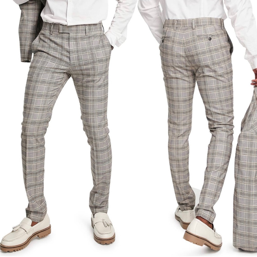 Topman Skinny Stretch plaid pants